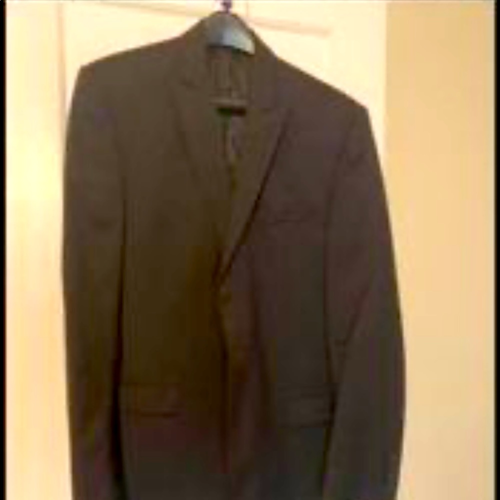 Calvin Klein Mens Charcoal Suit 38L, 34 W pants